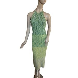 Future Collective Ombre Halter‎ Dress Tie Neck Knit Sweater Groovy Bodycon - XXL